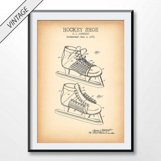 vintage hockey shoe patent poster