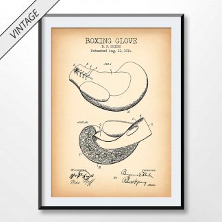 vintage boxing glove patent poster