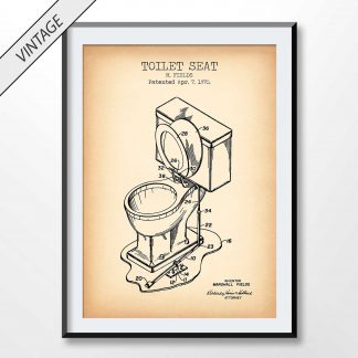 vintage toilet seat patent poster