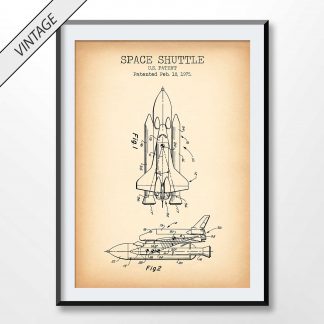 vintage space shuttle patent poster