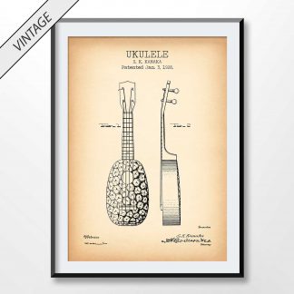 vintage ukulele patent poster