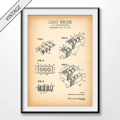 vintage Lego Brick patent poster