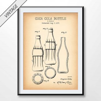 vintage Coca Cola Bottle patent poster