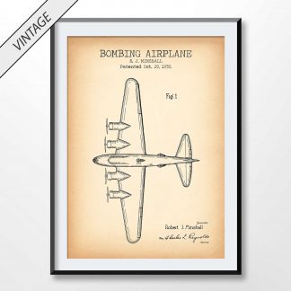 vintage Bombing Airplane patent poster
