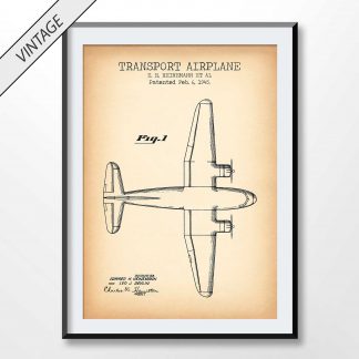 vintage Transport Airplane patent poster