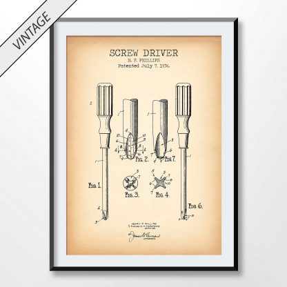 vintage Screw Driver patent poster