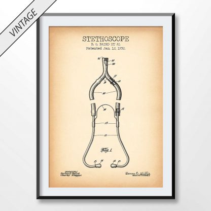 vintage Stethoscope patent poster