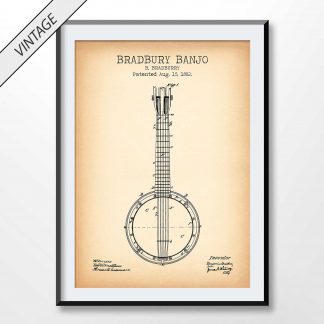 vintage Brandbury Banjo patent poster