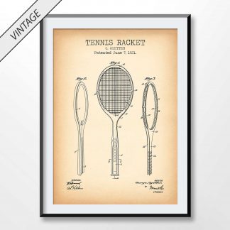 vintage Tennis Racket patent poster