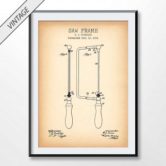 vintage Saw Frame patent poster