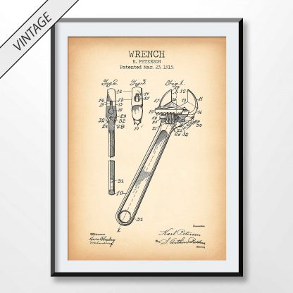 vintage Wrench patent poster