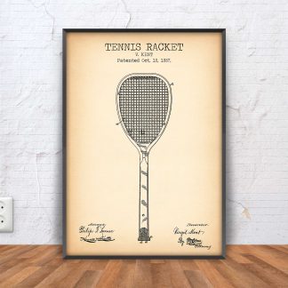 vintage Tennis Racket patent poster