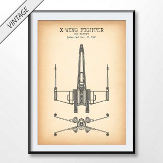 vintage X-Wing Fighter patent poster