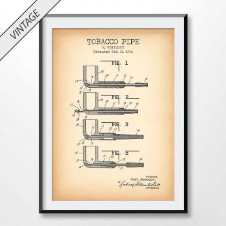 vintage Tobacco Pipe patent poster