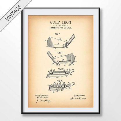 vintage Golf Iron patent poster