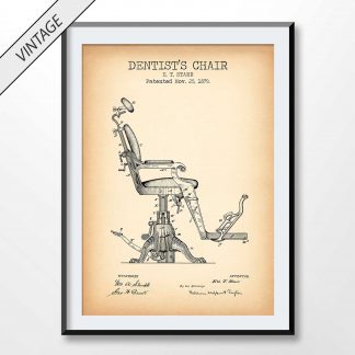 vintage Dentist's Chair patent poster