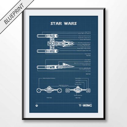 Y-Wing star wars blueprint poster