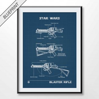 Blaster Rifle star wars blueprint poster