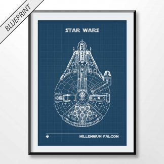 star wars Millennium Falcon blueprint poster